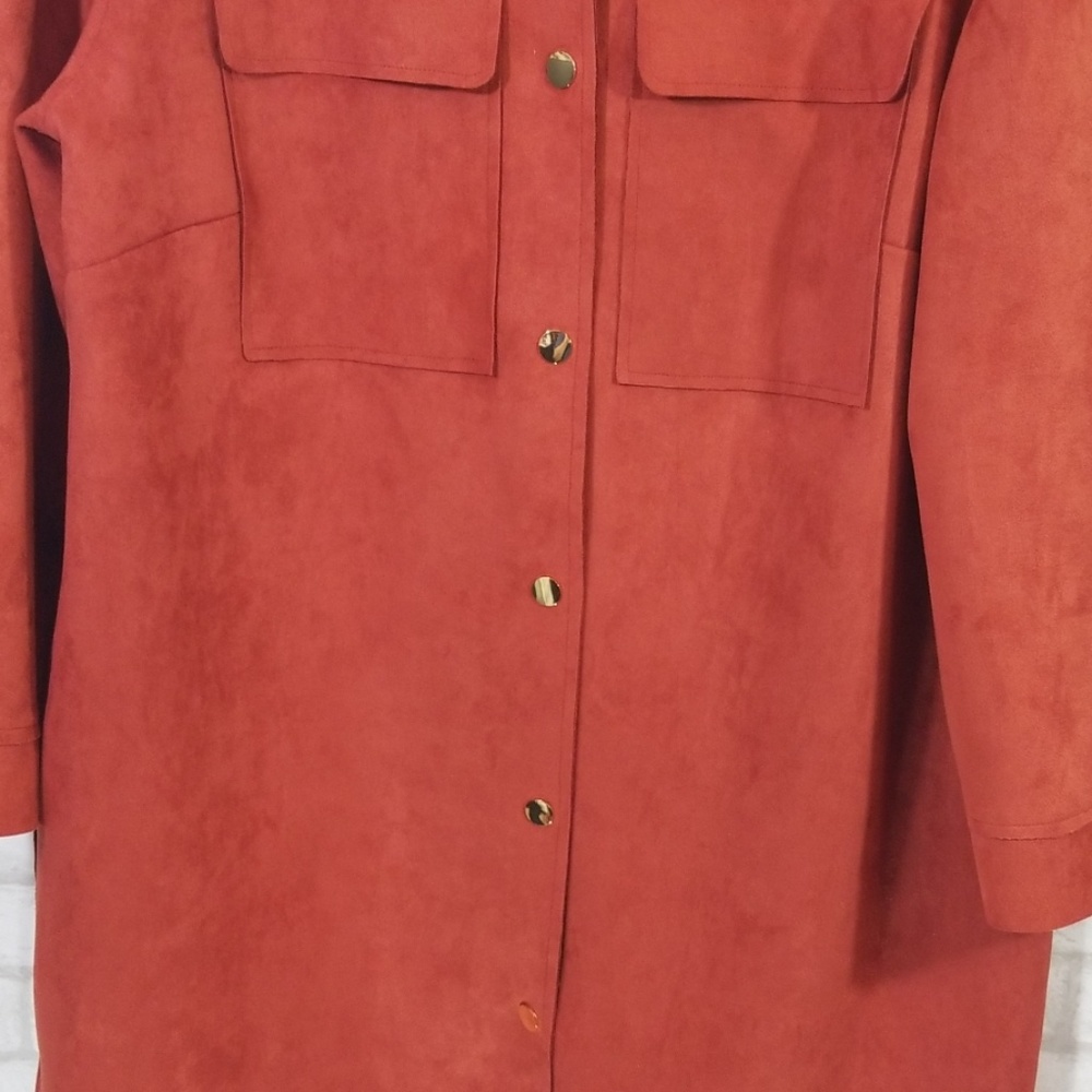 Chicos Button Down Jacket Orange Size 2 - image 2